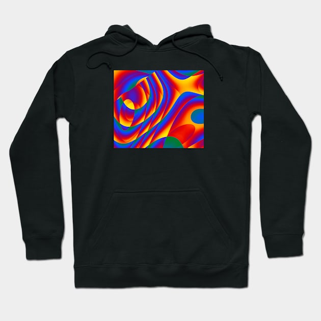 Gay Pride Translucent Overlapping Curved Shapes Hoodie by VernenInk